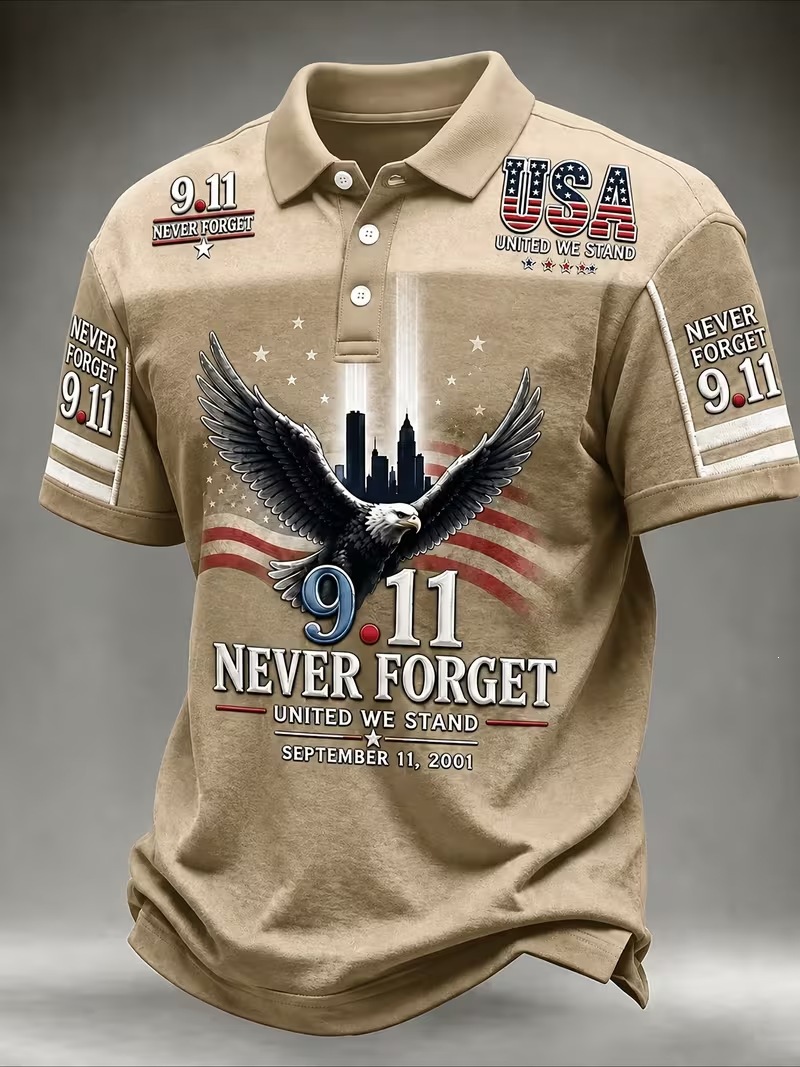 Men's 9.11 Memorial Never Forget Print Polo Shirt