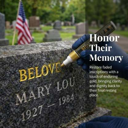 🐦Golden Tombstone Marker Pen for Restoring Faded Grave Inscriptions