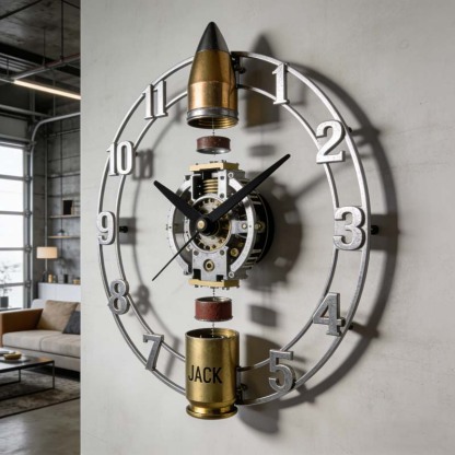 Personalized bullet disassembly theme clock