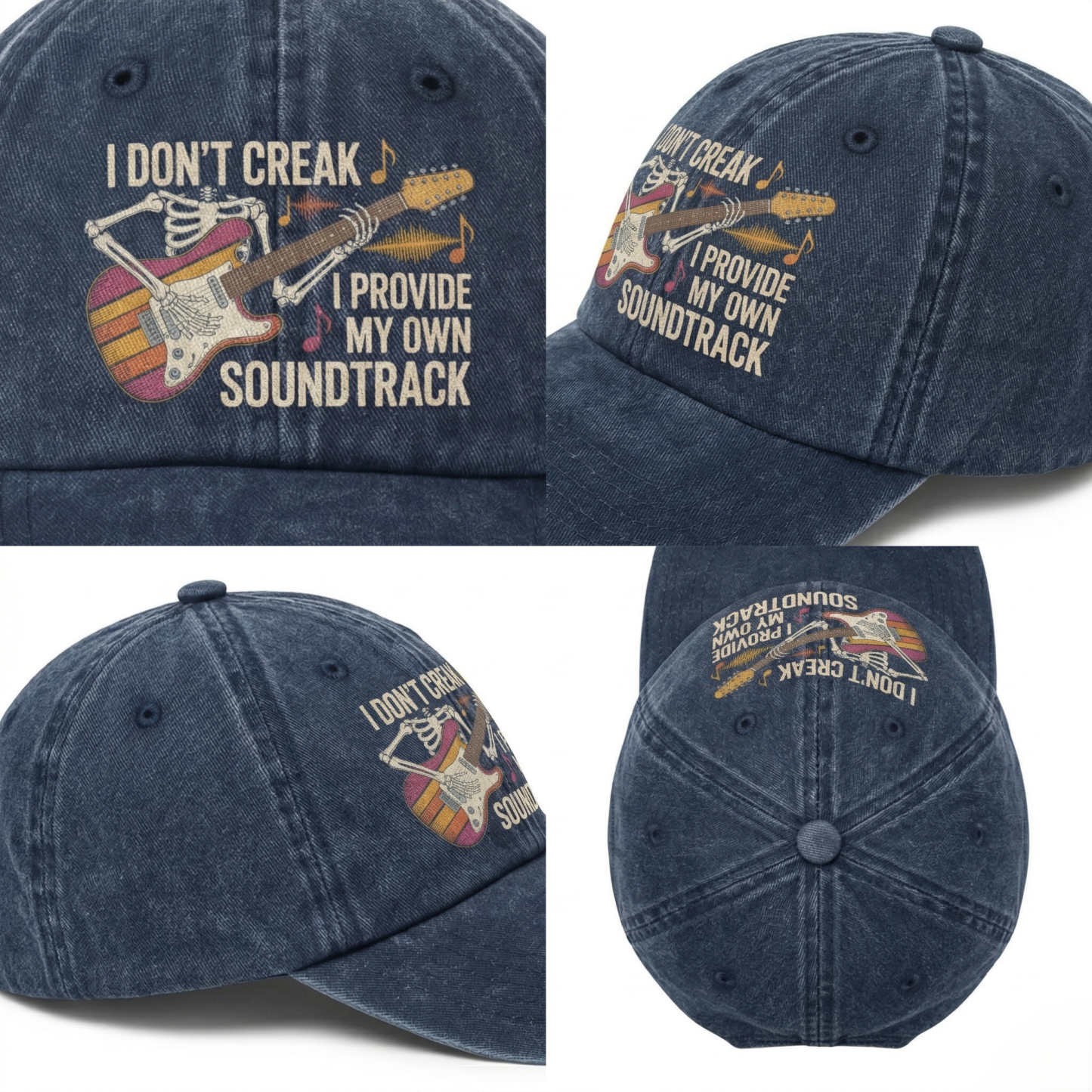 "I Don't Creak. I Provide My Own Soundtrack" Vintage Washed Cap