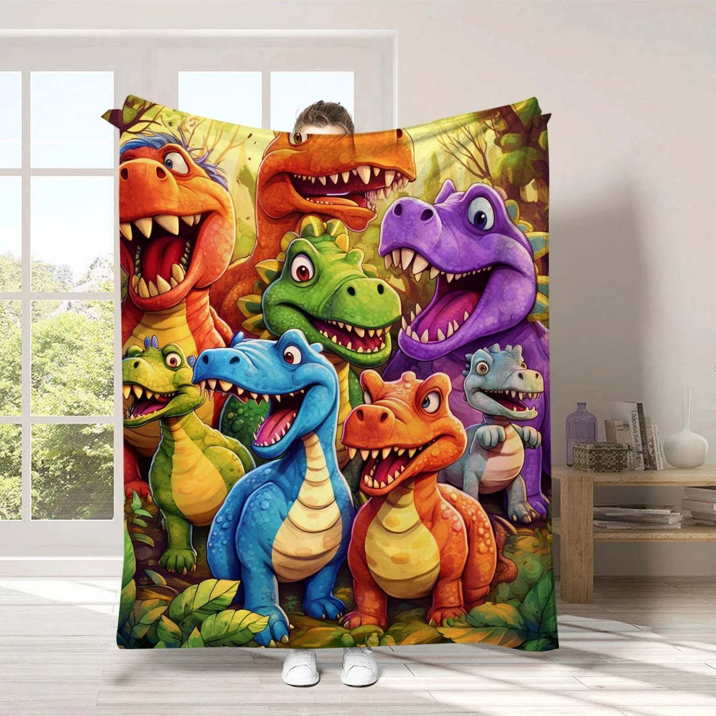 3D Dinosaur Flannel Blanket