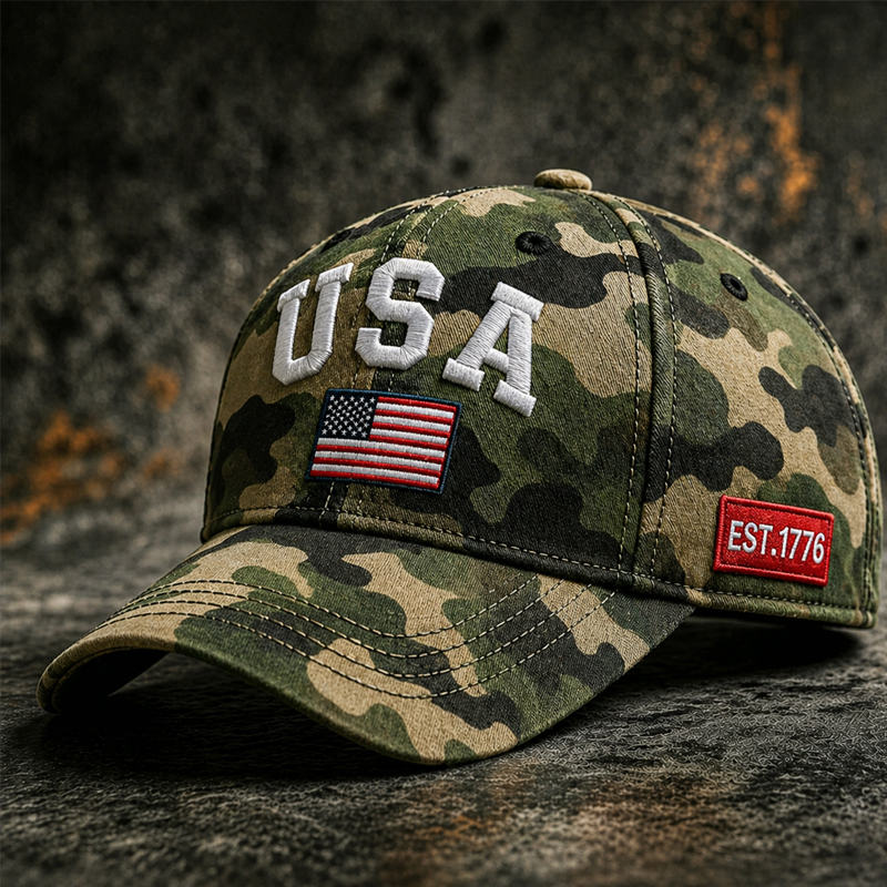 US Camouflage Art Print Casual Baseball Cap