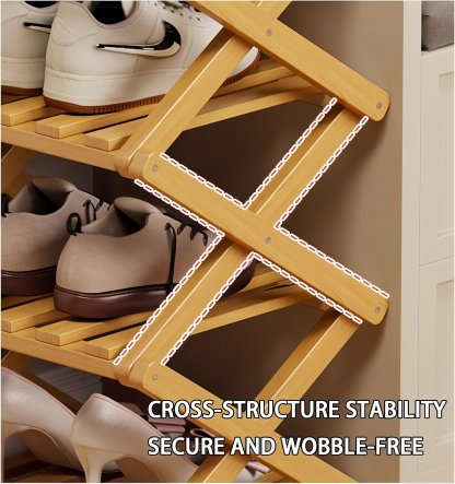 The 9-Tier No-Assembly Bamboo Rack !🌿👟