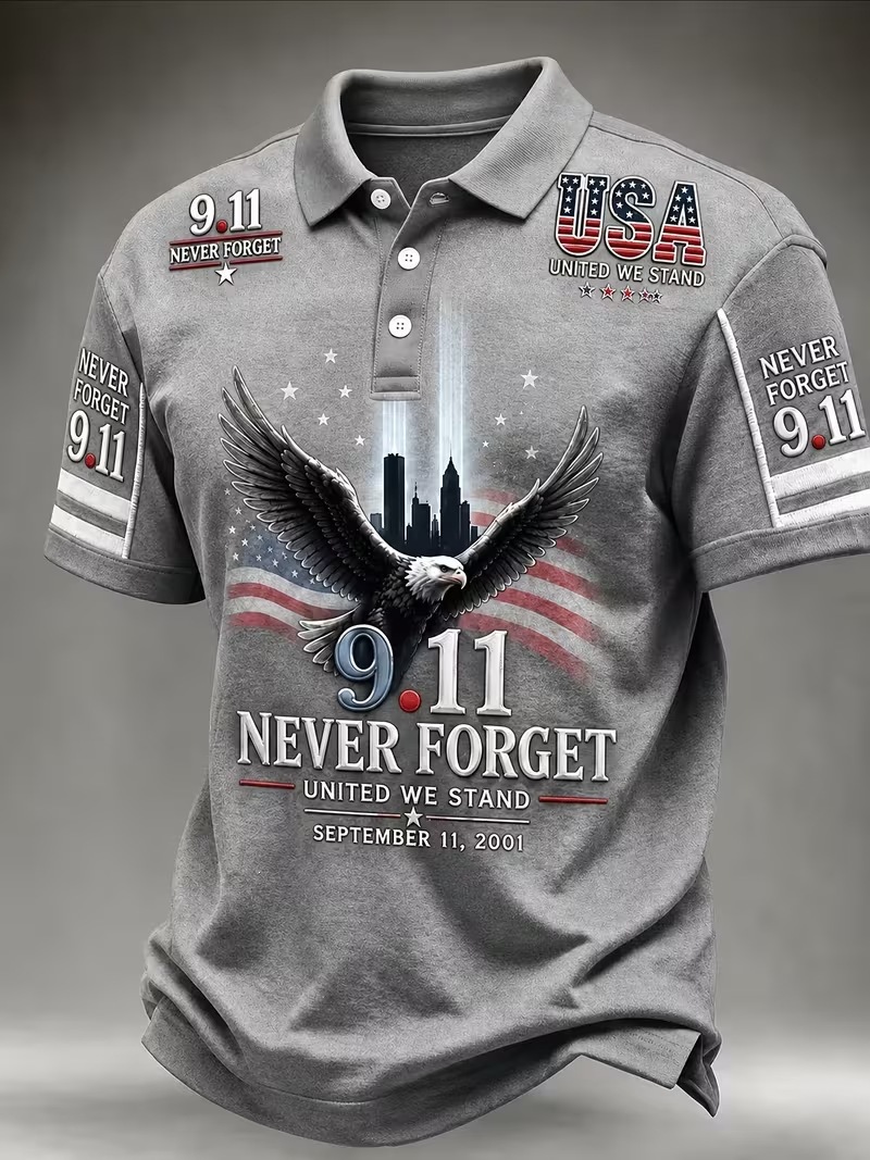 Men's 9.11 Memorial Never Forget Print Polo Shirt