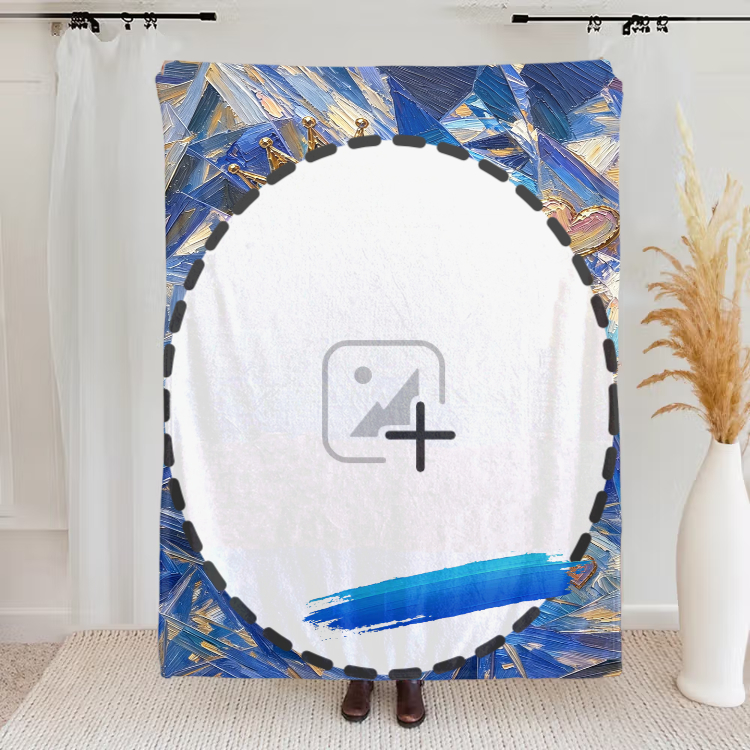 Personalized Graffiti Oil Pet Photo Soft Throw Blanket with Name Home Decor Daily Use Birthday Gift for Pet Lovers Family
