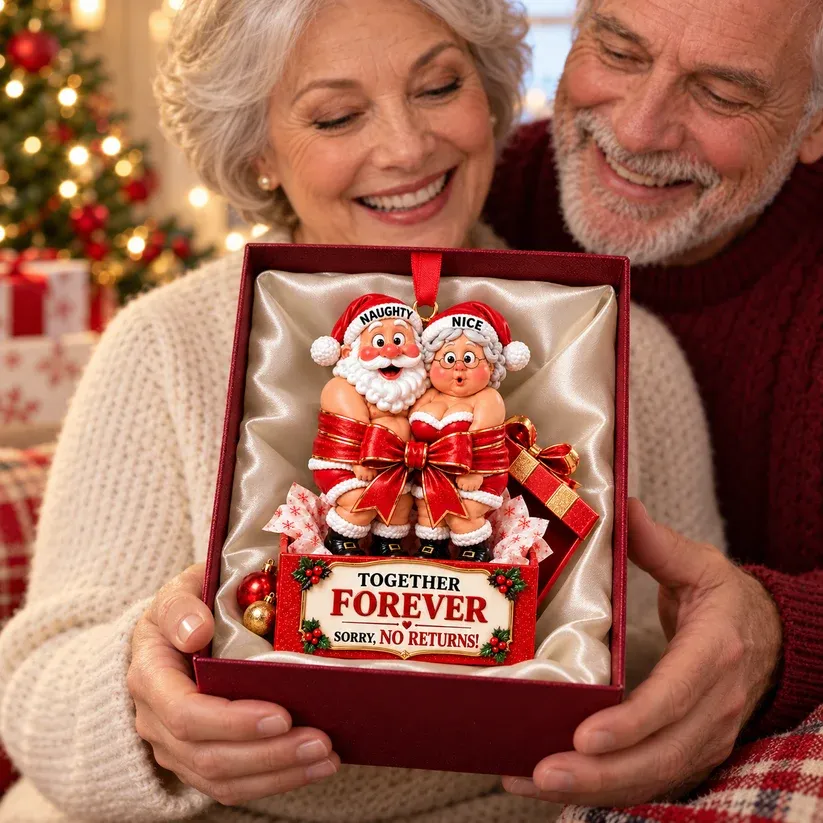 Funny Santa & Mrs. Claus Christmas Ornament – I Vow to Still Grab Your Butt, Romantic & Humorous Christmas Gift for Husband, Wife & Couples, Forever Love Keepsake