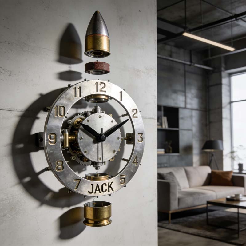 Personalized bullet disassembly theme clock
