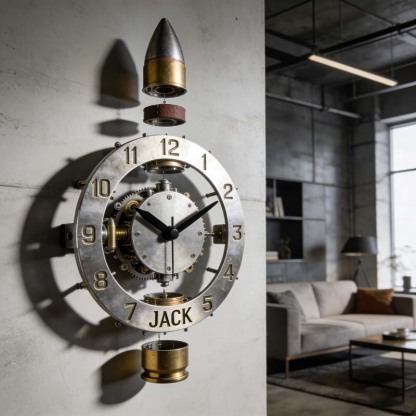 Personalized bullet disassembly theme clock