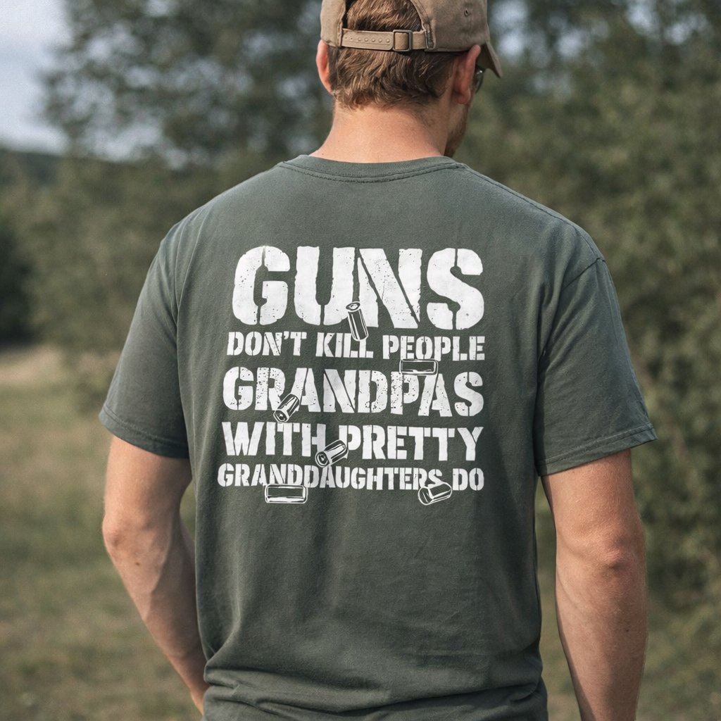 🔥Flash Sale 50% OFF - Guns Don’t People Grandpas With Pretty Granddaughters Do T-Shirt