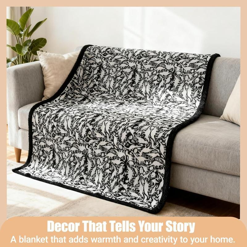 DIY Coloring Blanket 50x60 Inch Fleece Throw for Kids & Adults with 24 Marker Pens