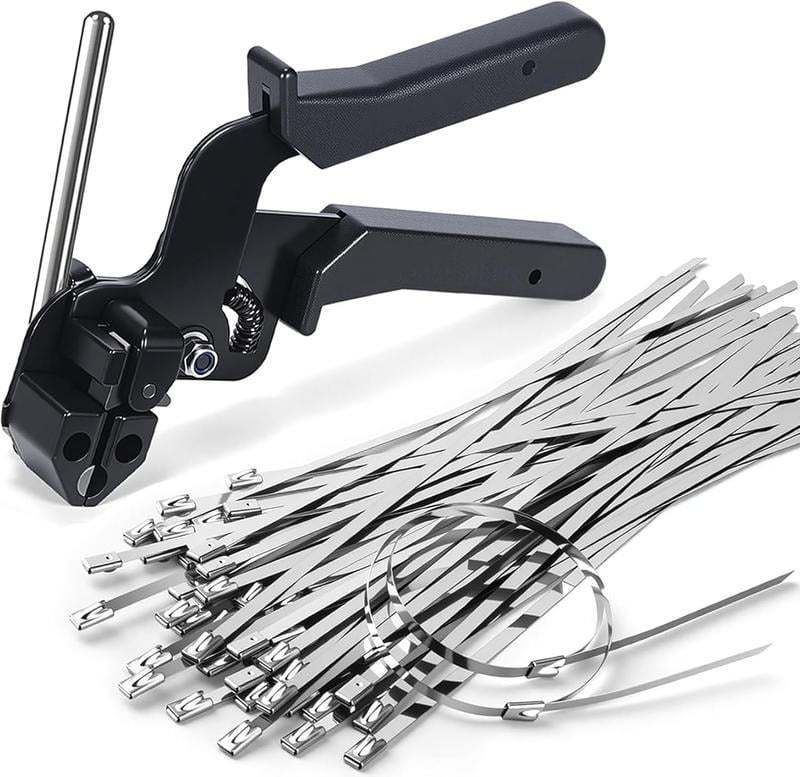 🔥Stainless Steel Cable Tie Gun with Metal Zip Ties