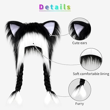 🏆Flash Sale⚡ Clearance Sale💥Cute Plush Cat Hat Fluffy Ear Headwear Winter Warm Earmuffs Head Mask