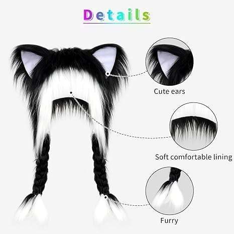 🏆Flash Sale⚡ Clearance Sale💥Cute Plush Cat Hat Fluffy Ear Headwear Winter Warm Earmuffs Head Mask