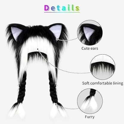🏆Flash Sale⚡ Clearance Sale💥Cute Plush Cat Hat Fluffy Ear Headwear Winter Warm Earmuffs Head Mask