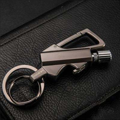🔥Permanent Match Infinity Lighter with Multitool Keychain Bottle Open