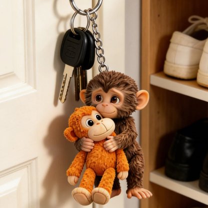 🐵 3D Viral Punch Monkey Keychain 💕🎁Emotional Gift for Animal Lovers, Family, Friends, Loved Ones