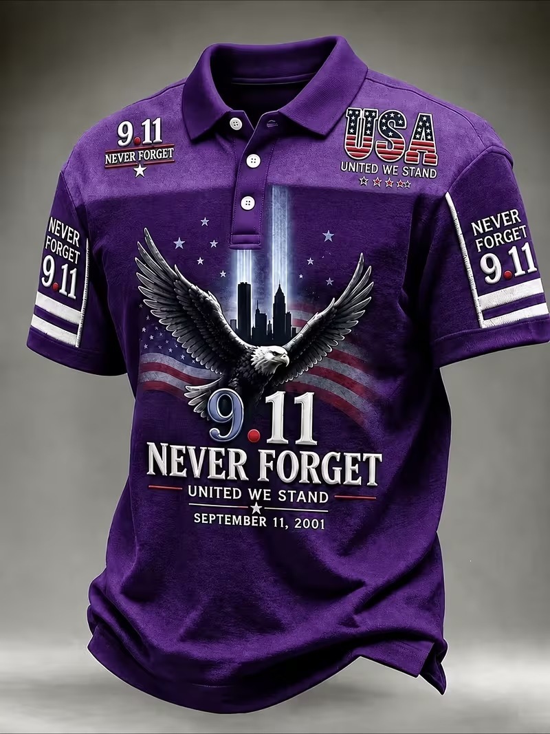 Men's 9.11 Memorial Never Forget Print Polo Shirt