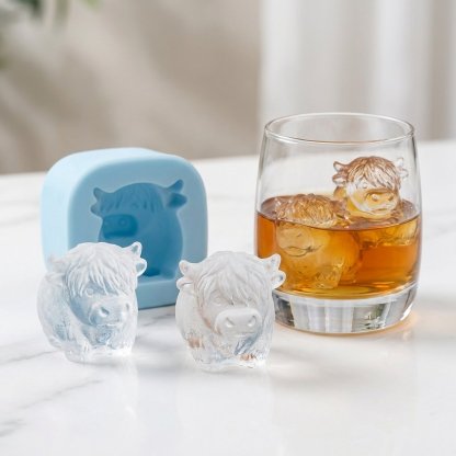 🐮 Mini Highland Cow Ice Cube & Dessert Mold 🧊🍪 Cute 3D Ice for Drinks, Parties & Gifts🎁