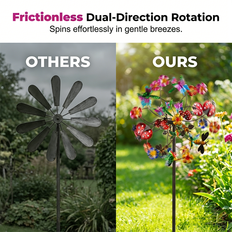 🌸Spring Sale 50% OFF🌬️🎡 Solar-Powered Wind Spinner for Garden