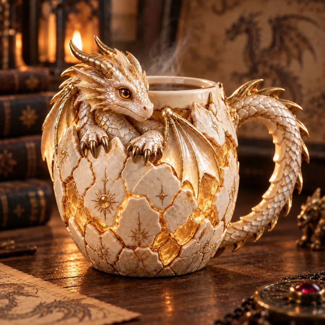 ⏳ Last Day 50% OFF – 🐉 Dragonbound Realms™ Sculpted Dragon Mug Collection | 6 Fantasy Realm Designs with Raised 3D Dragon Details ☕