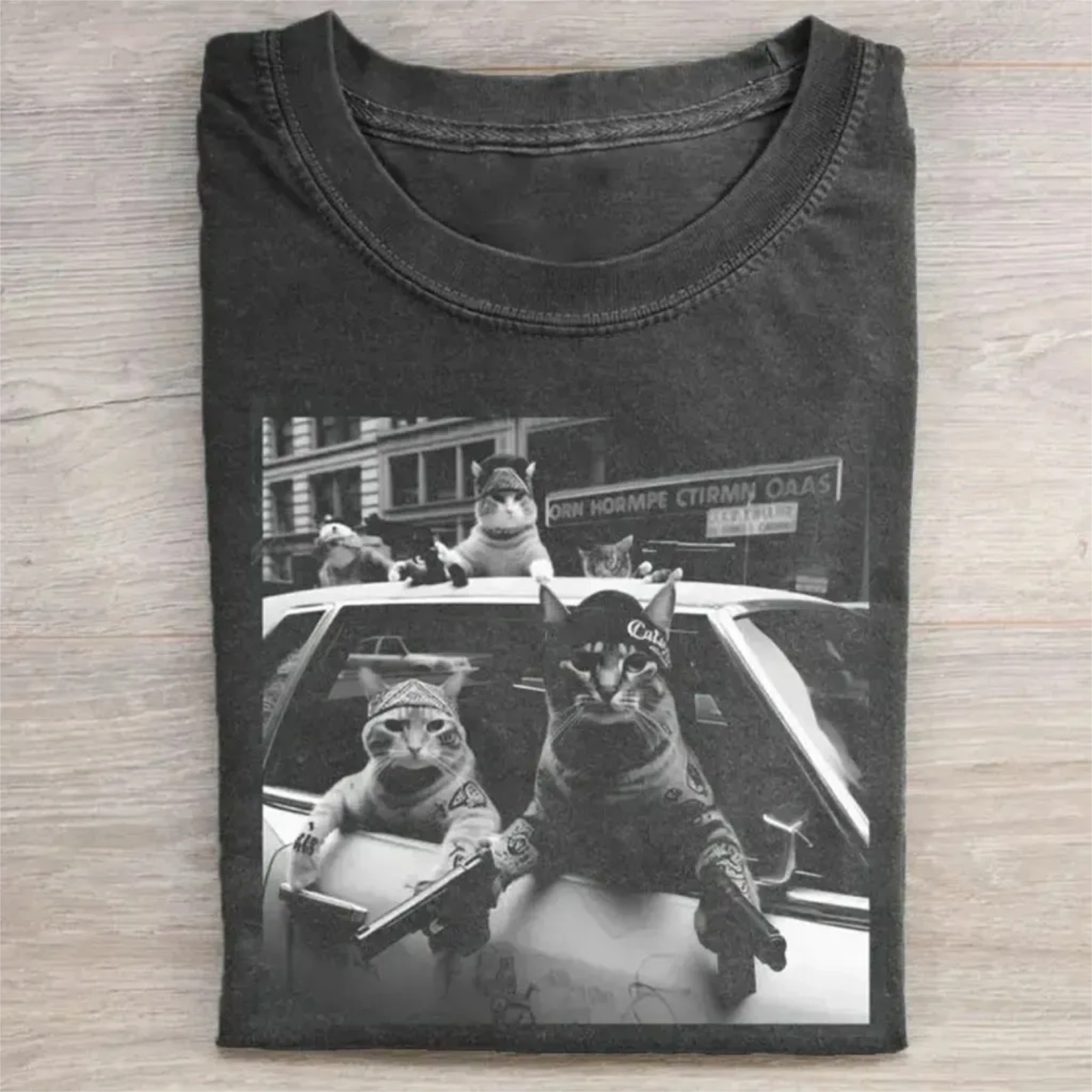 ShawnCraft Cat Gang Vintage T-shirt