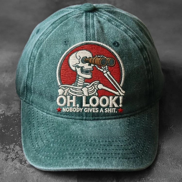 💀 “Oh, Look! Nobody Gives a Shit.” Skeleton Scout Cap