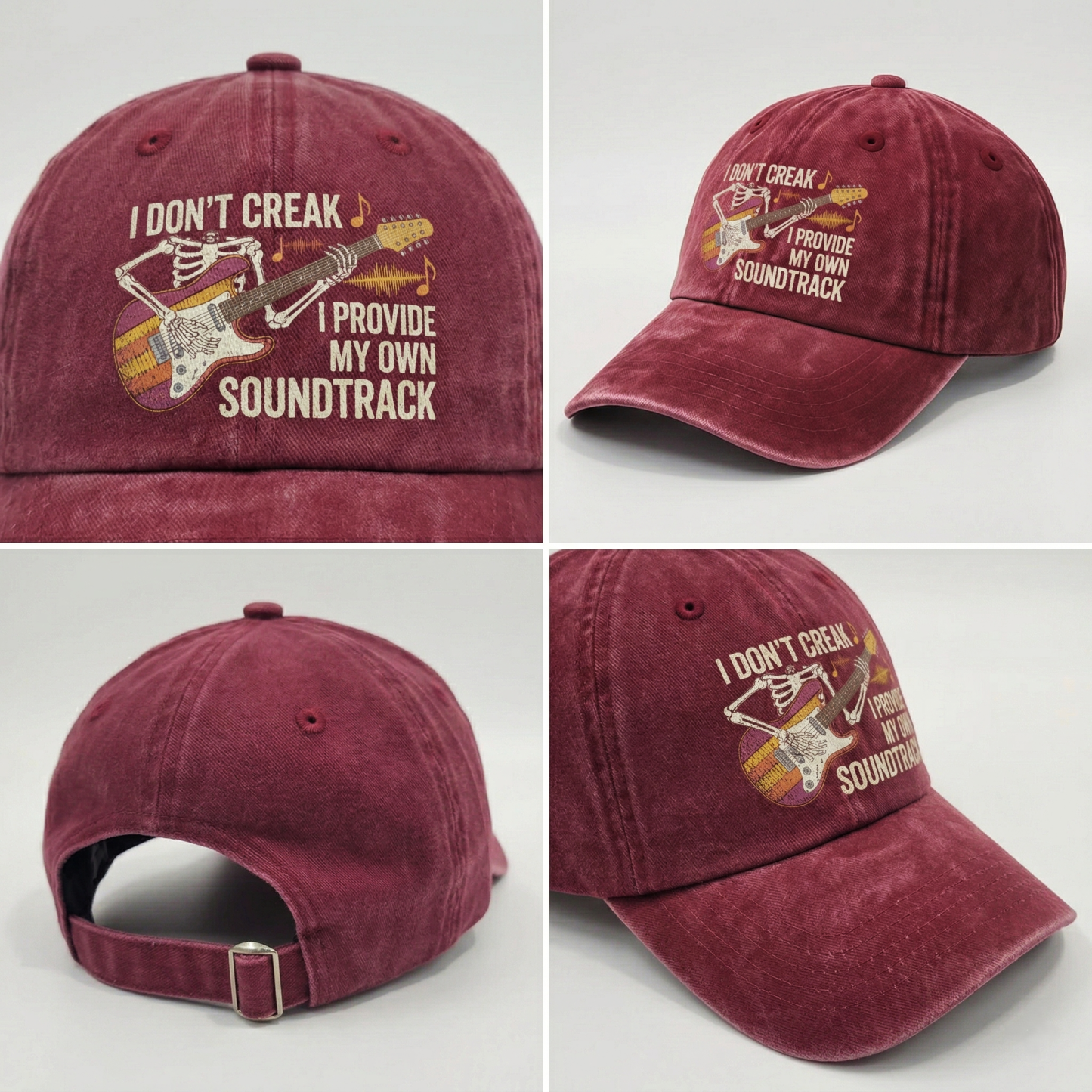 "I Don't Creak. I Provide My Own Soundtrack" Vintage Washed Cap