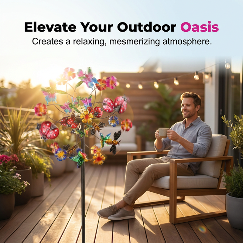 🌸Spring Sale 50% OFF🌬️🎡 Solar-Powered Wind Spinner for Garden
