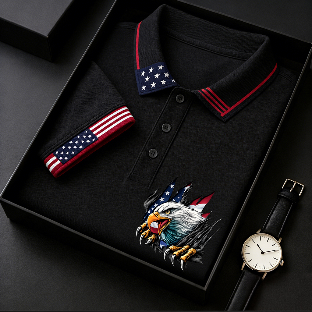 Men's Printed Casual Polo Shirt