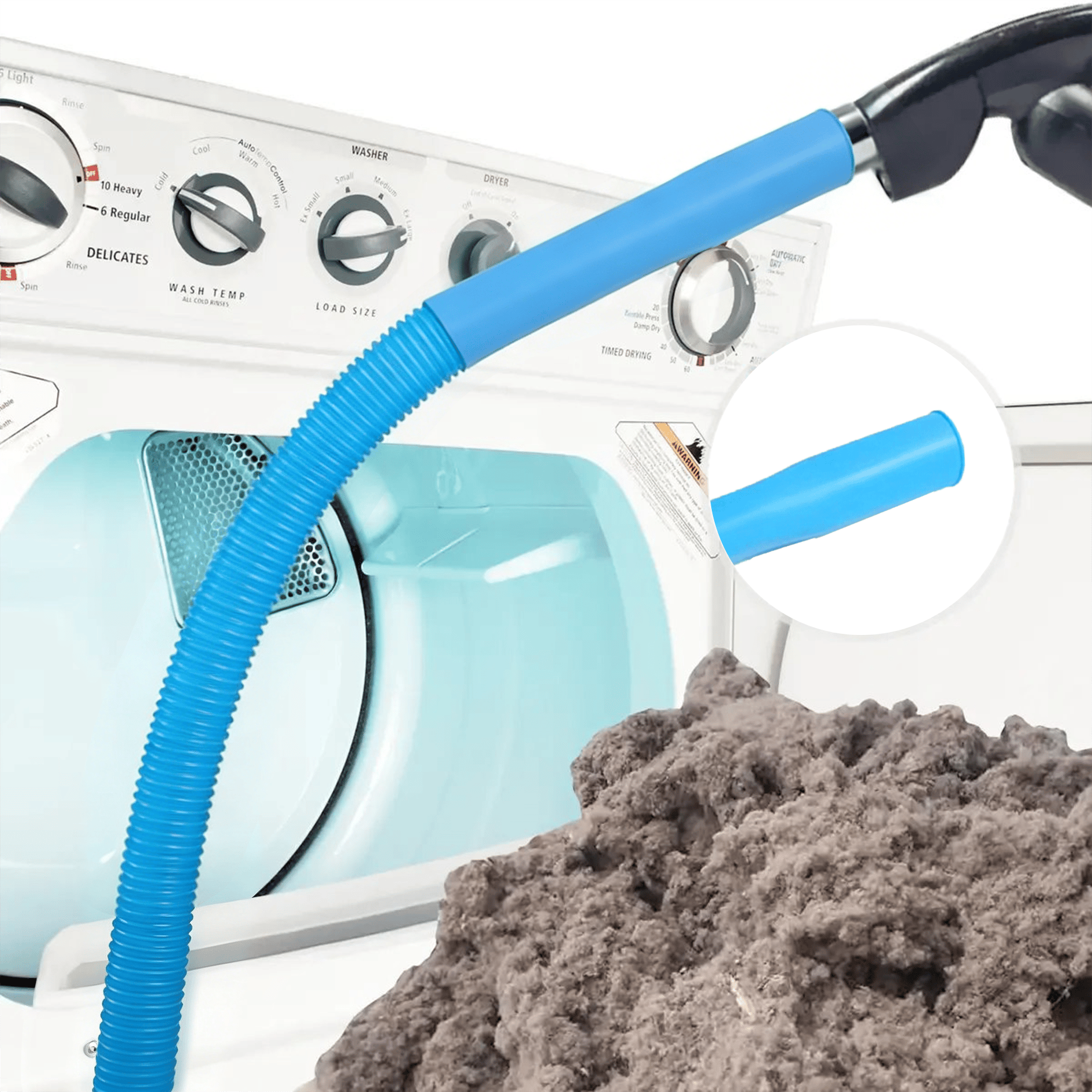 Sealegend Dryer Vent Cleaner Kit Vacuum Hose Attachment Compatible with Most Vacuum Cleaner, Quickly Lint Remover Cleaning Supplies