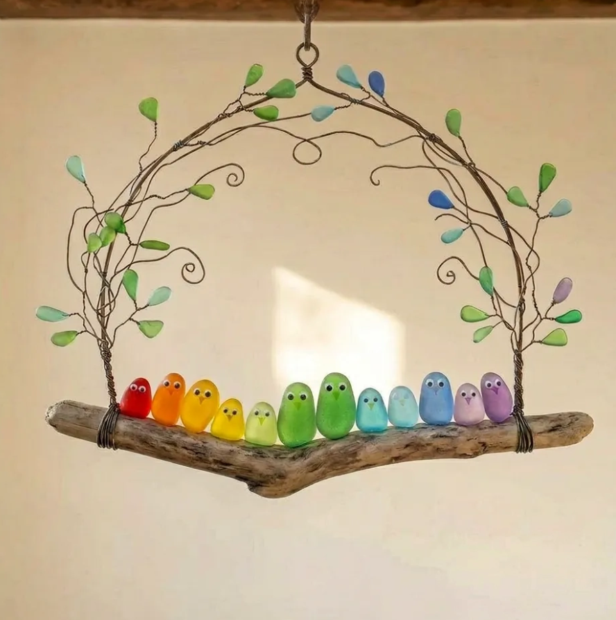 🌈Seaglass Rainbow Birds