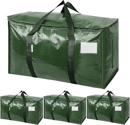 2 Pack Extra Large Moving Bags with Zippers & Carrying Handles, Heavy-Duty Storage Tote Moving Boxes for Space Saving