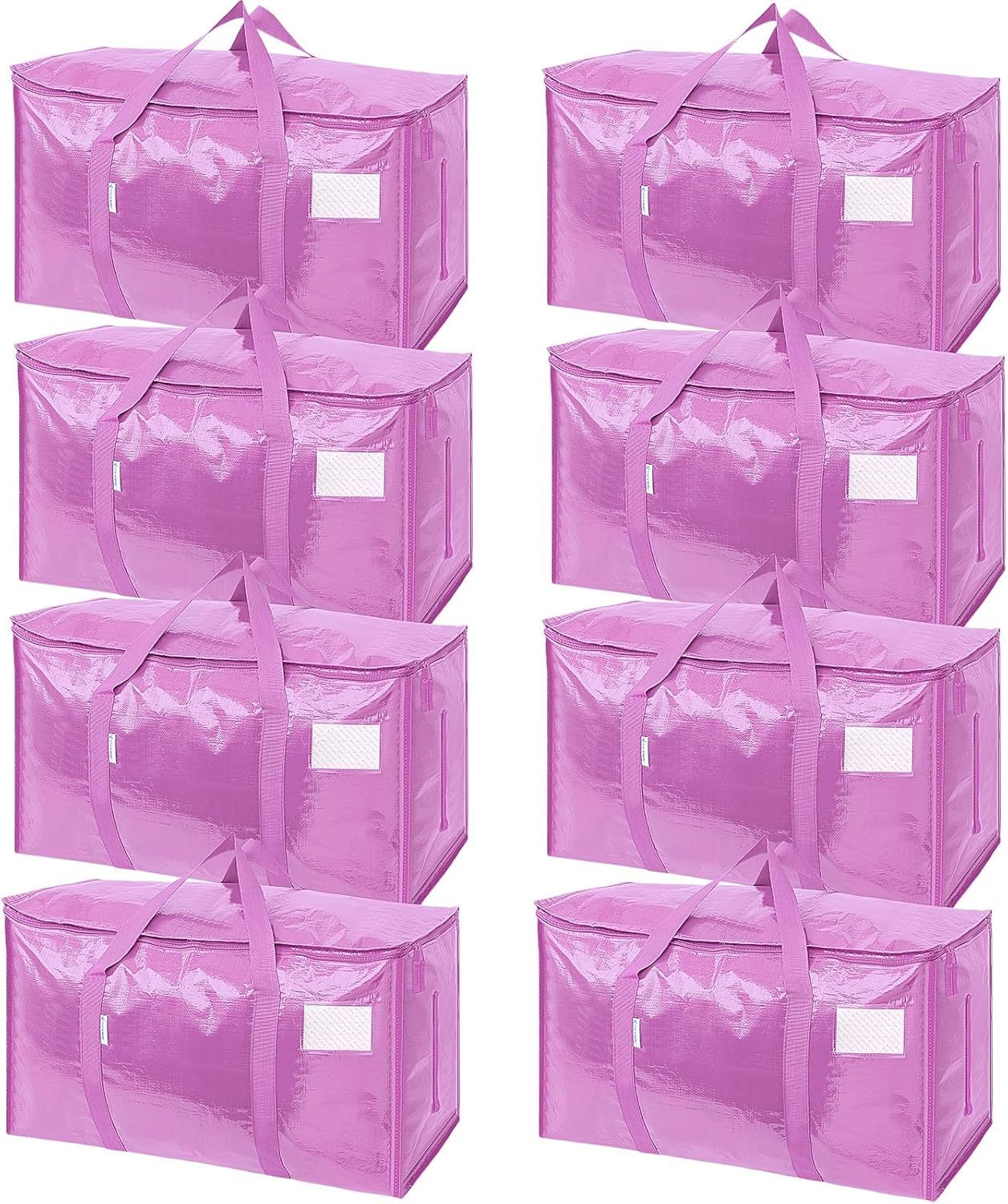 2 Pack Extra Large Moving Bags with Zippers & Carrying Handles, Heavy-Duty Storage Tote Moving Boxes for Space Saving