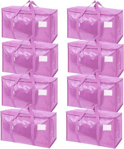 2 Pack Extra Large Moving Bags with Zippers & Carrying Handles, Heavy-Duty Storage Tote Moving Boxes for Space Saving