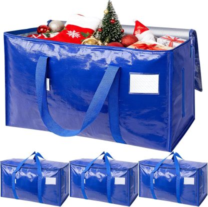 2 Pack Extra Large Moving Bags with Zippers & Carrying Handles, Heavy-Duty Storage Tote Moving Boxes for Space Saving