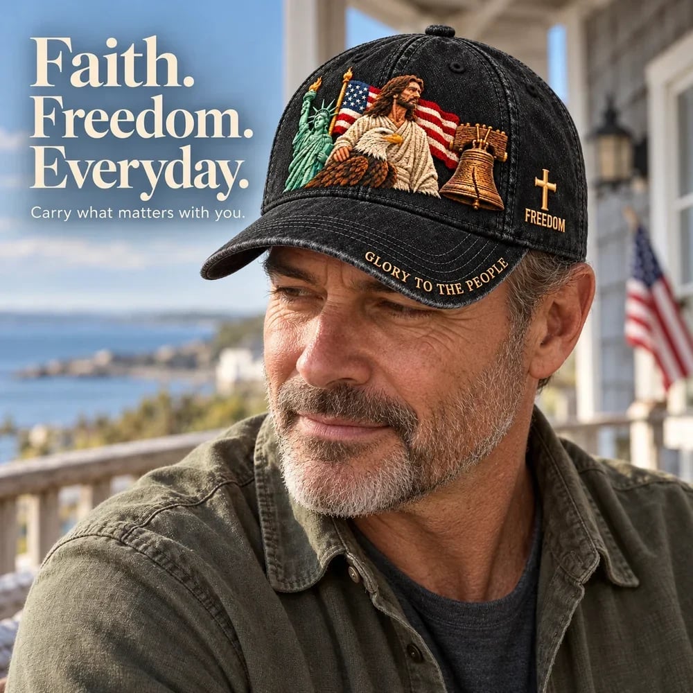 Man wearing the black American heritage cap outdoors