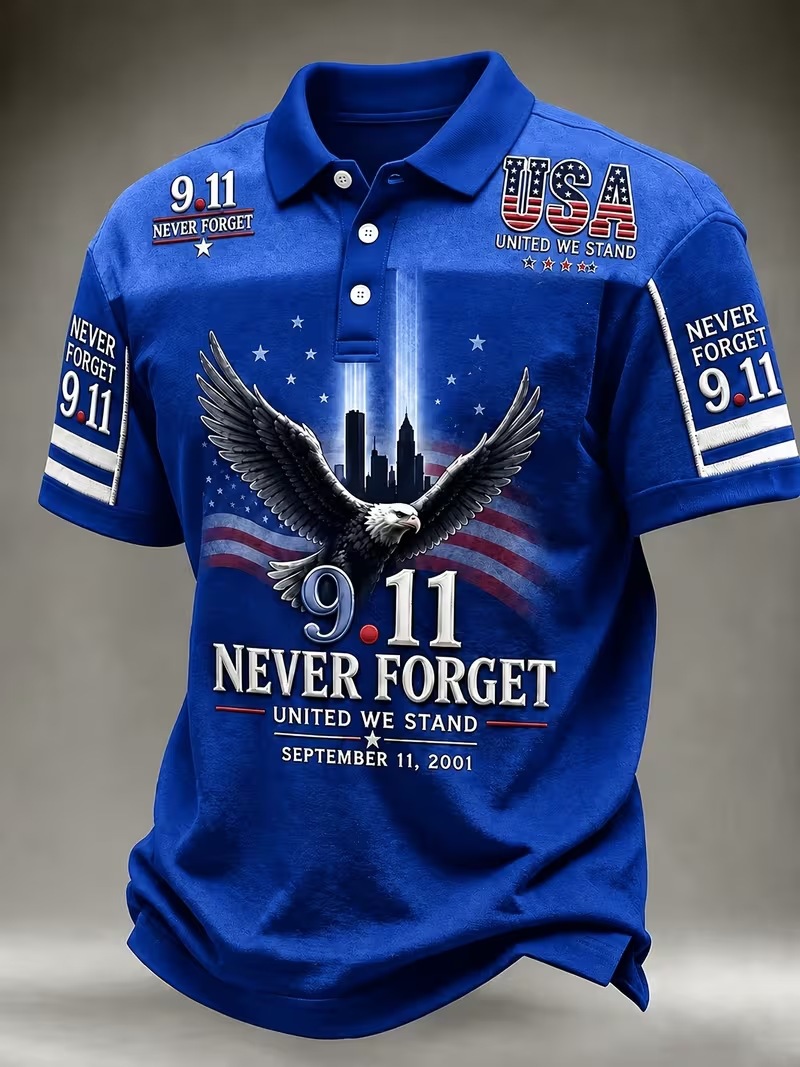 Men's 9.11 Memorial Never Forget Print Polo Shirt