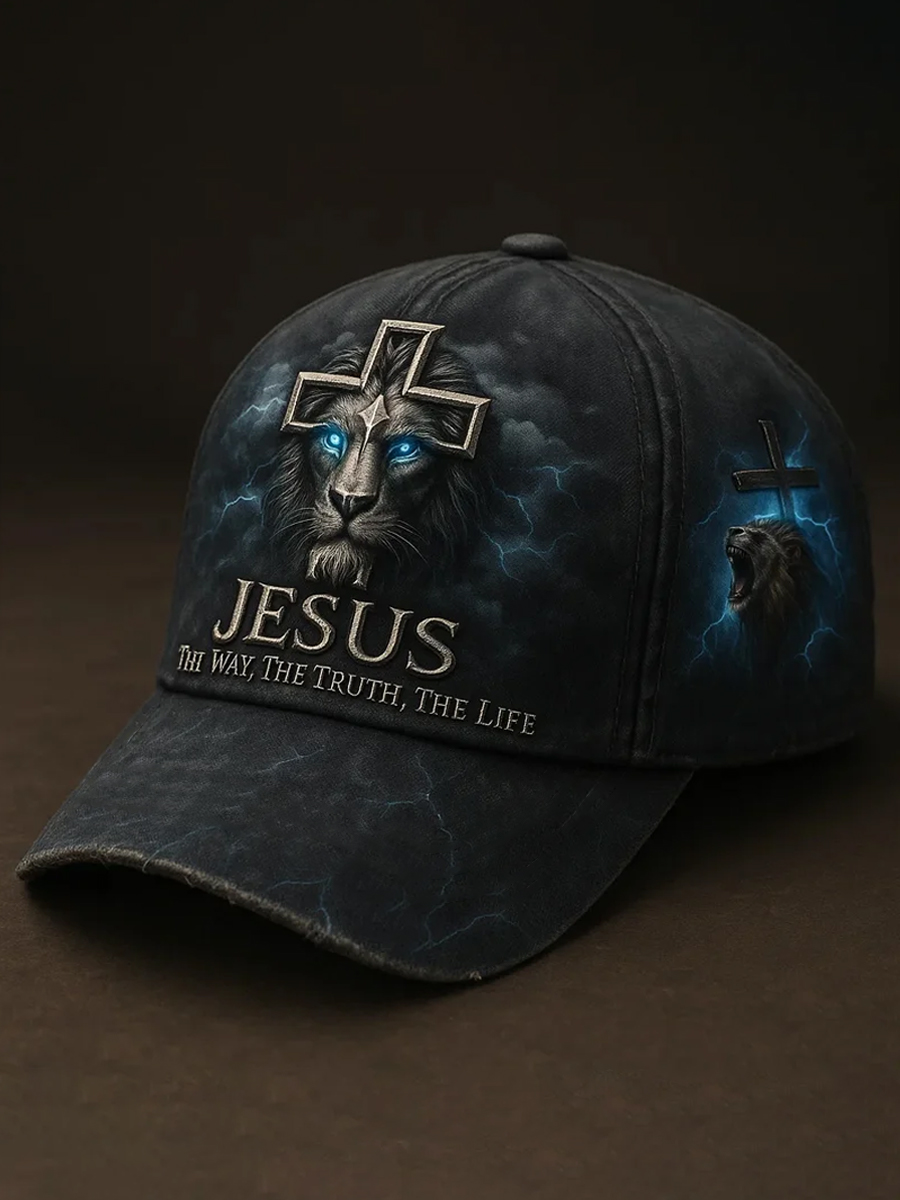 Unisex Jesus The Way The Truth The Life Lion Print Hat