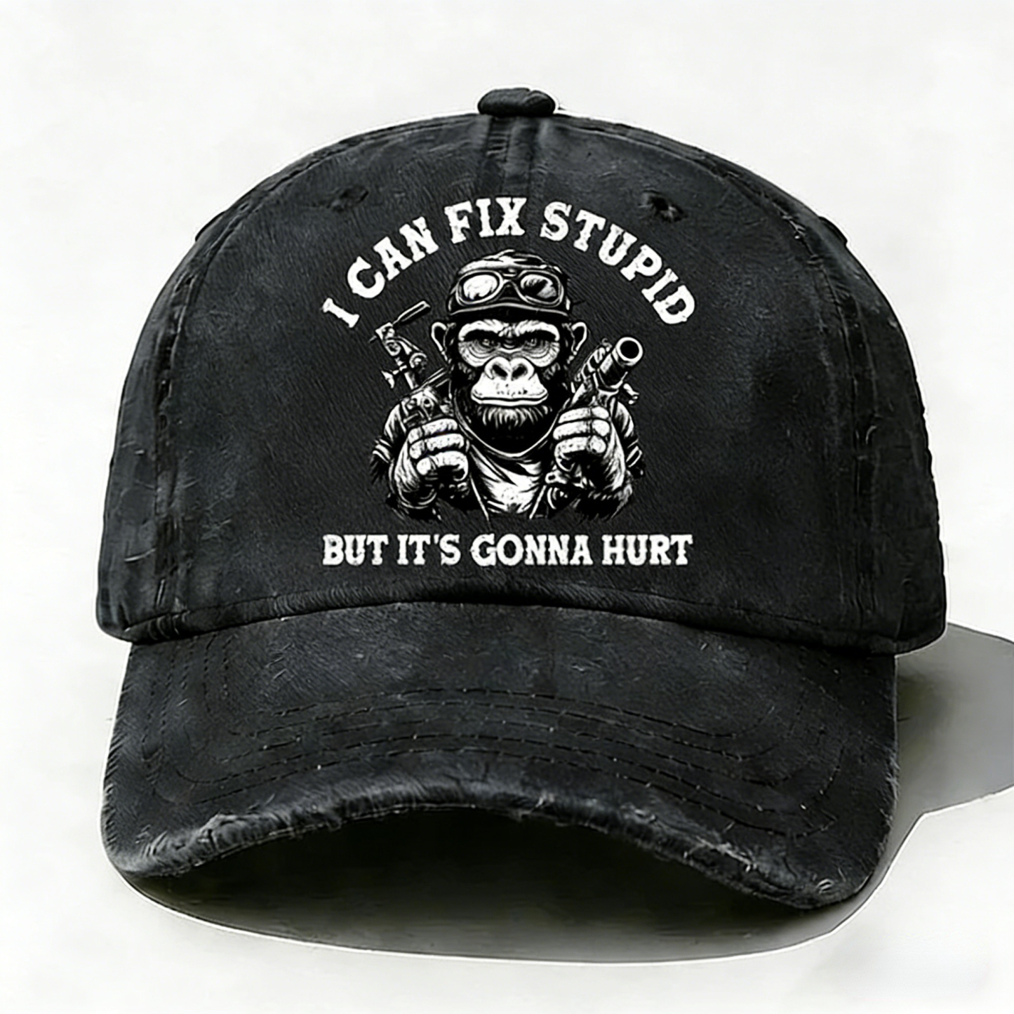 Personalized "I Can Fix Stupid But It's Gonna Hurt" Custom  Washed Baseball Caps