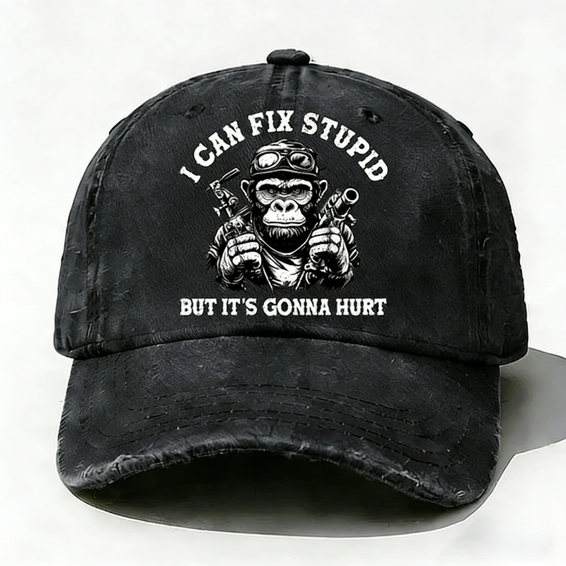 Personalized "I Can Fix Stupid But It's Gonna Hurt" Custom  Washed Baseball Caps