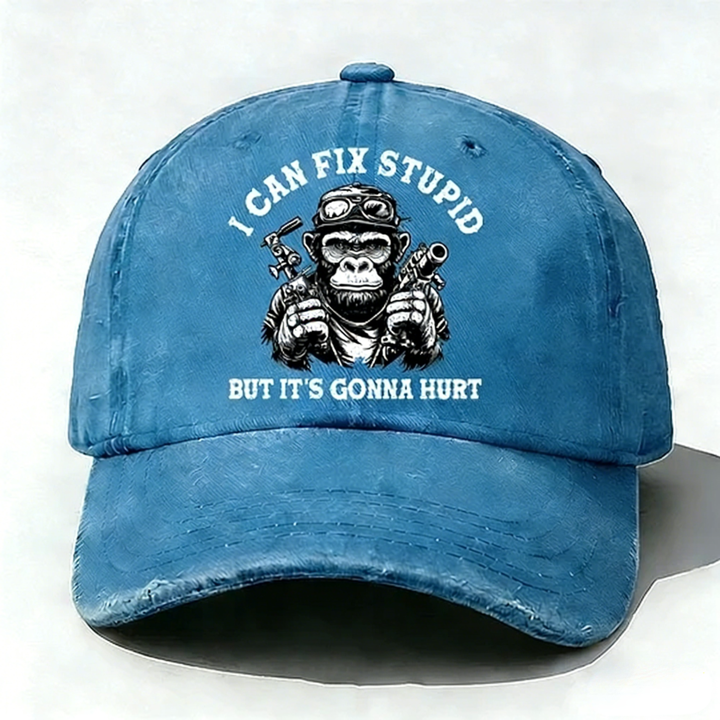 Personalized "I Can Fix Stupid But It's Gonna Hurt" Custom  Washed Baseball Caps