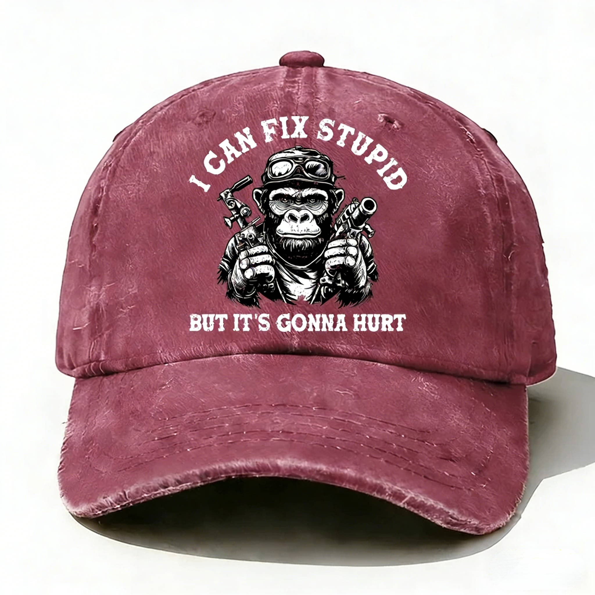 Personalized "I Can Fix Stupid But It's Gonna Hurt" Custom  Washed Baseball Caps