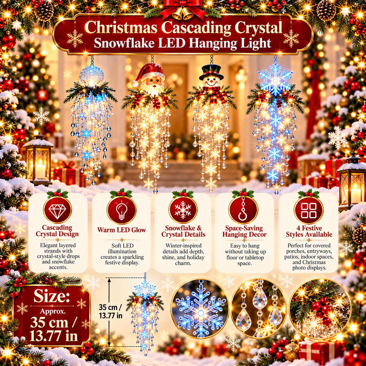 🔥2026’s Most Popular Christmas Decorations-Crystal Cascade Christmas Light™