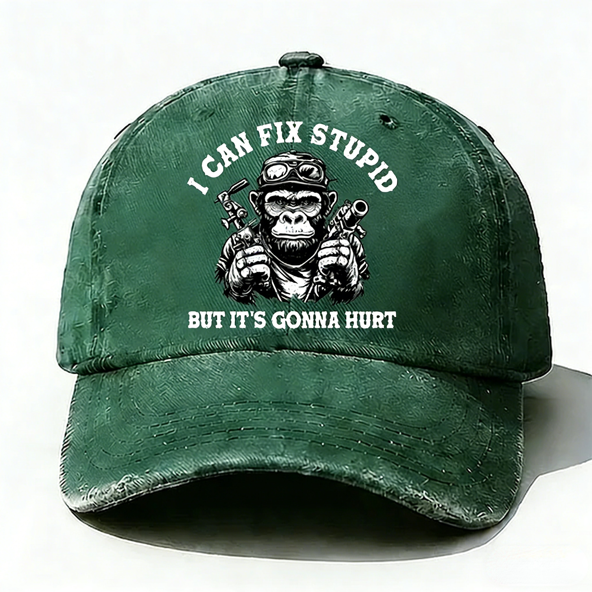 Personalized "I Can Fix Stupid But It's Gonna Hurt" Custom  Washed Baseball Caps