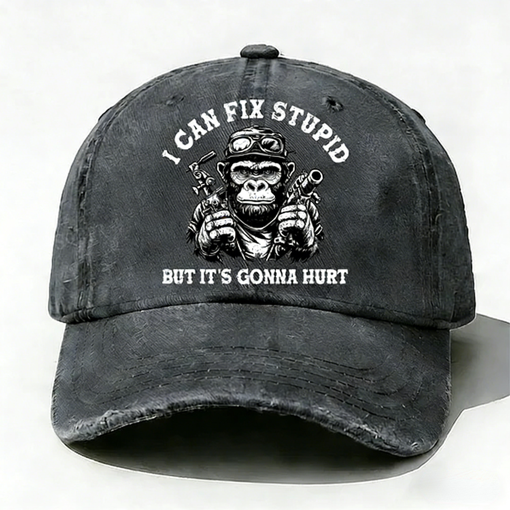 Personalized "I Can Fix Stupid But It's Gonna Hurt" Custom  Washed Baseball Caps