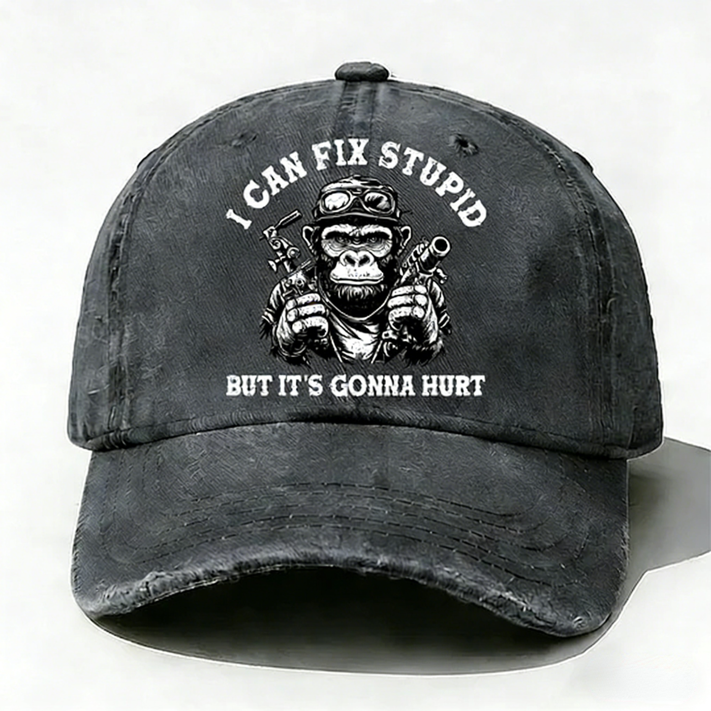 Personalized "I Can Fix Stupid But It's Gonna Hurt" Custom  Washed Baseball Caps