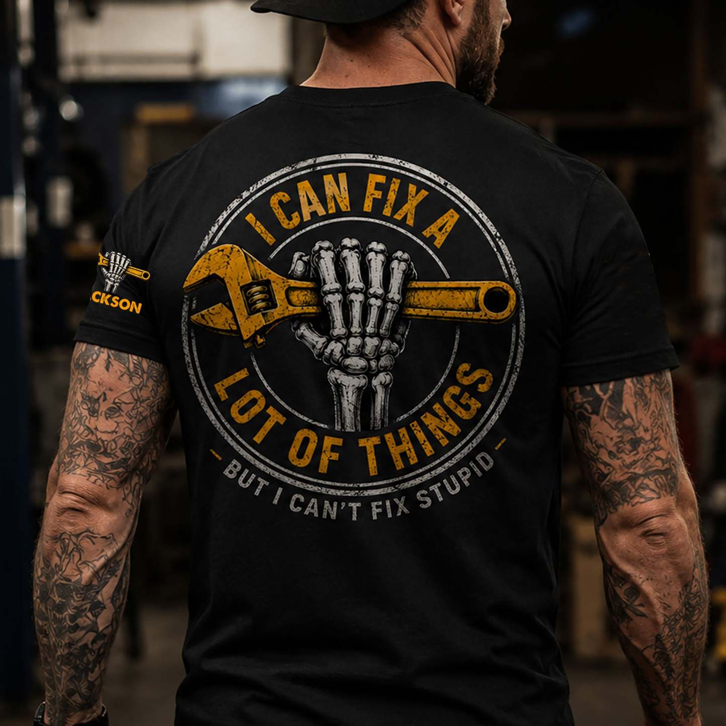 I Can Fix A Lot Of Things But I Can't Fix Stupid - With Name On Sleeve - Personalized Shirt