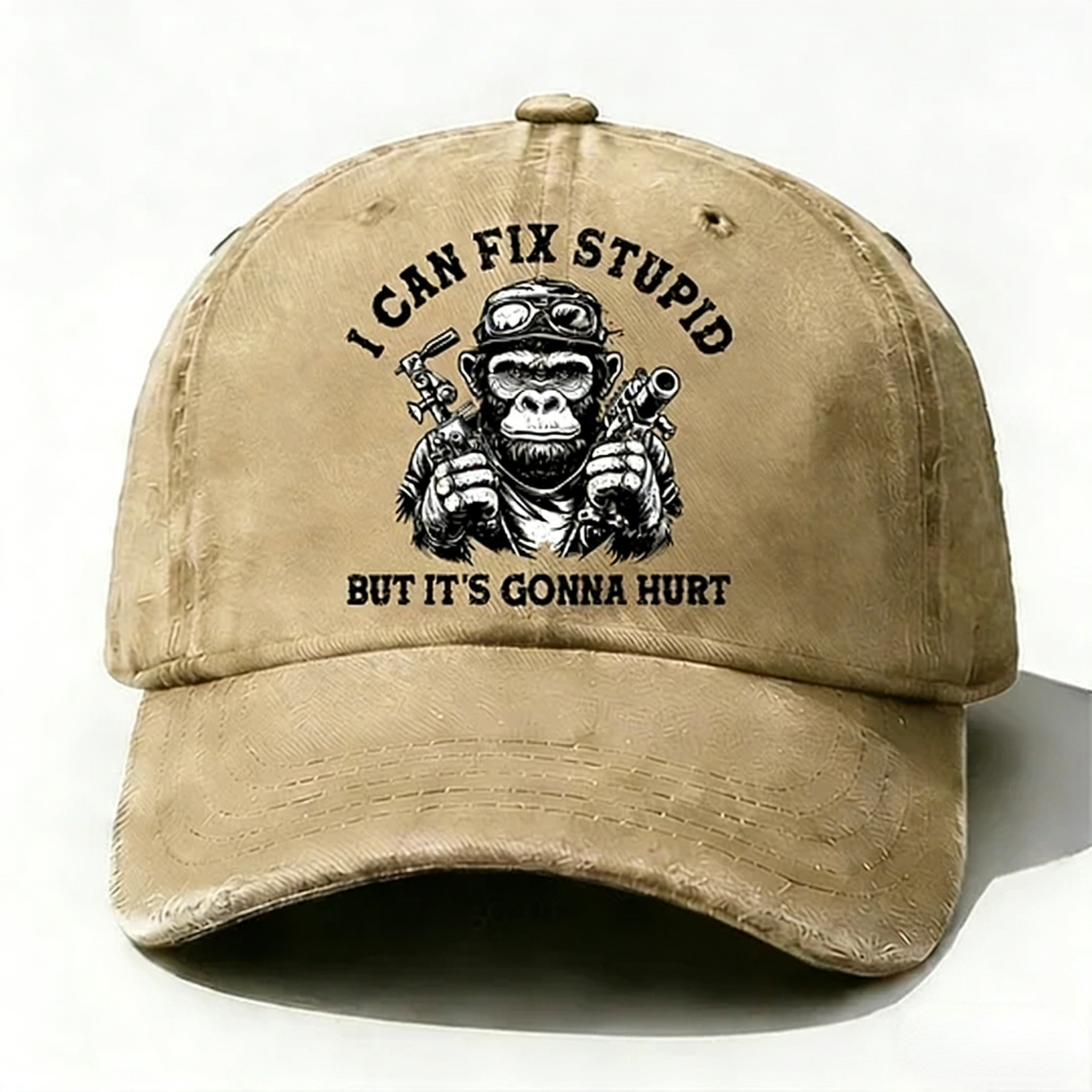 Personalized "I Can Fix Stupid But It's Gonna Hurt" Custom  Washed Baseball Caps