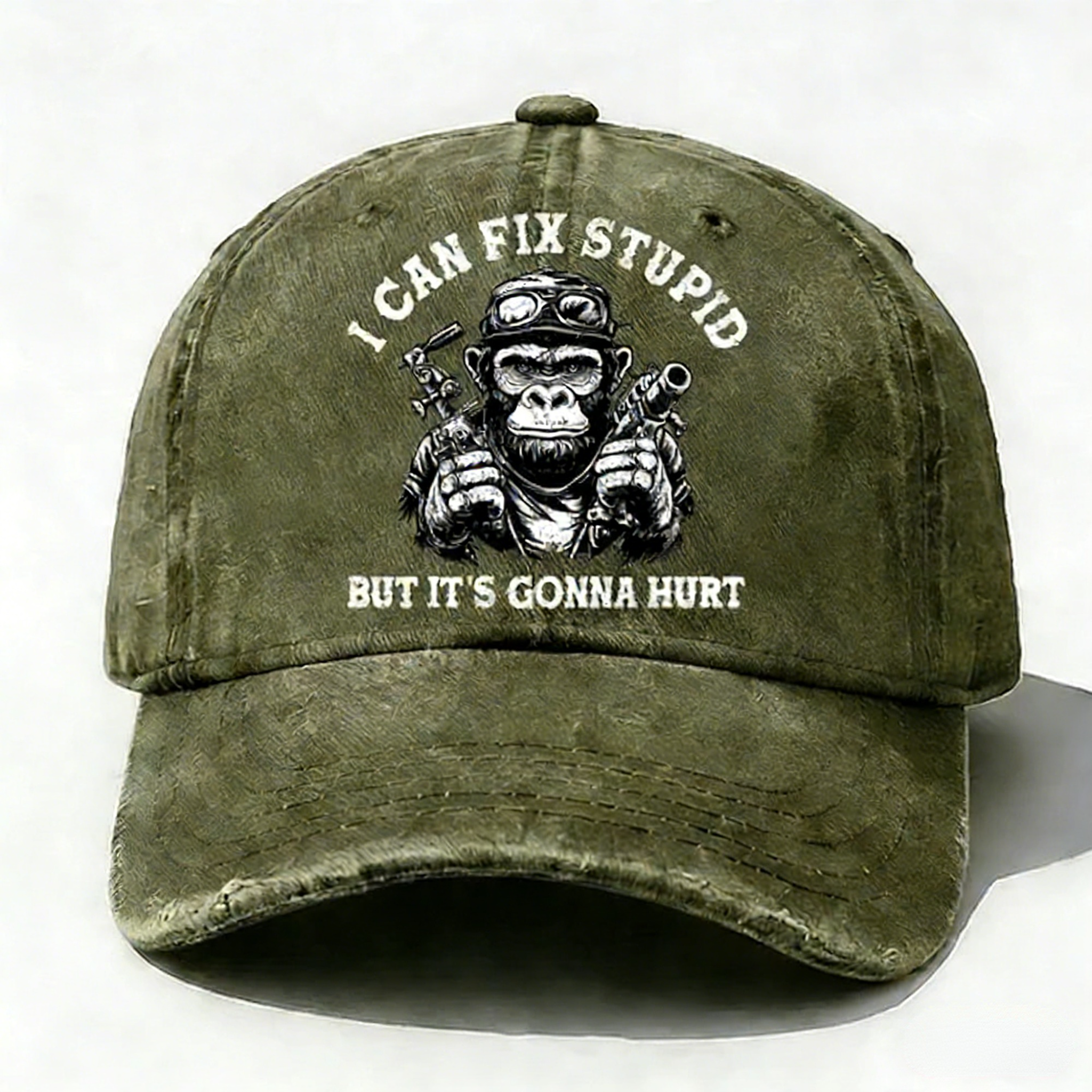 Personalized "I Can Fix Stupid But It's Gonna Hurt" Custom  Washed Baseball Caps