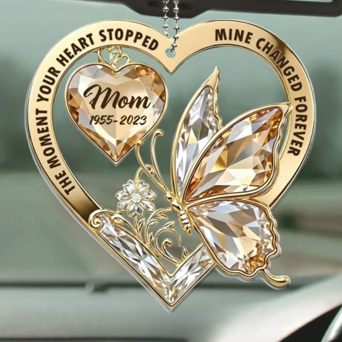 The Moment My Heart Changed Forever - Personalized Custom Car Ornament